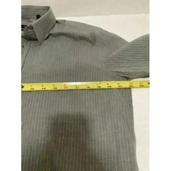 HUGO BOSS Long Sleeve Shirt Stretch Grey Striped Collar Dress Shirt 15 3/4 40 - Picture 8 of 12